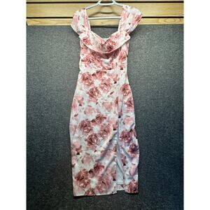 Windsor Enchanting Blooms Floral Linen Midi Dress Size Small NWT